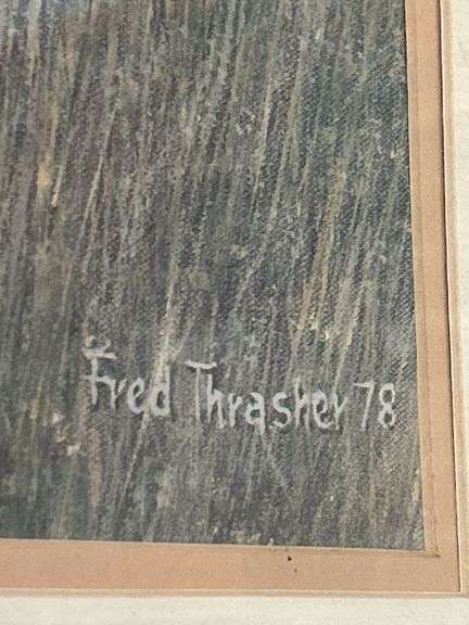 Fred Thrasher 1978 "Community Rolling Store" Truck Scene Framed Art