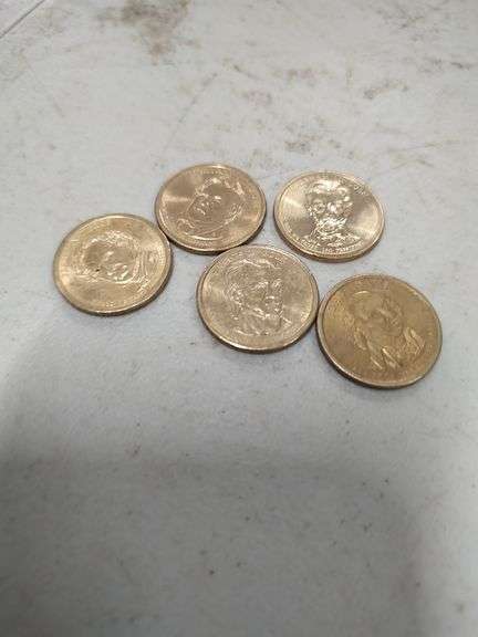 5 PRESIDENTIAL DOLLAR COINS image