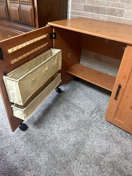 Rolling Craft Storage Cabinet with Shelves