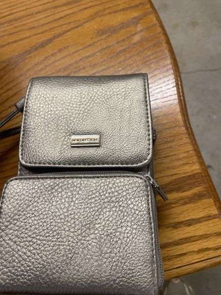 Assorted Handbags with Woven Basket