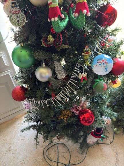 Assorted Decorated Christmas Trees with Ornaments