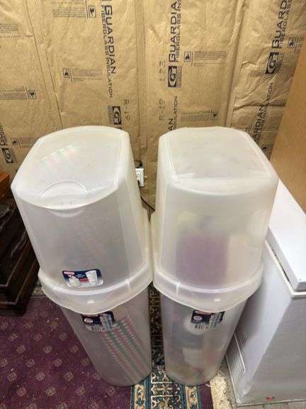 Two Storage Bins of Holiday Decorations