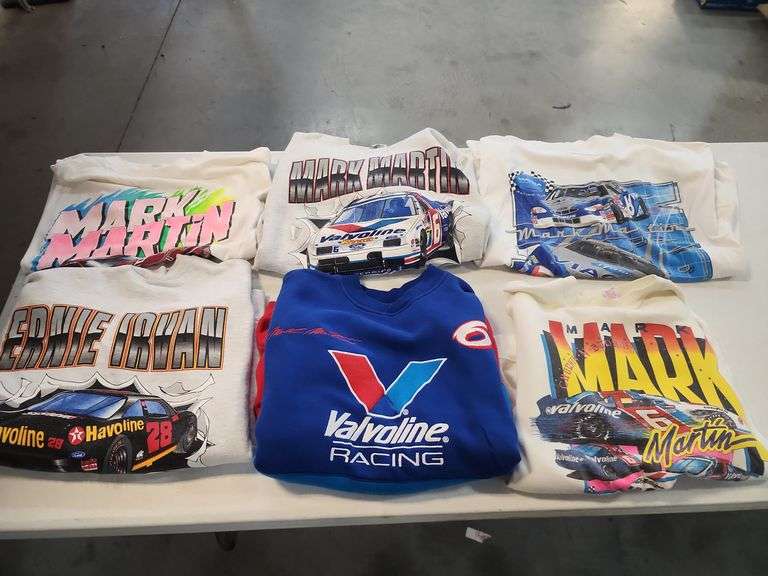Lot of Racing T-shirts & Sweatshirt Featuring Mark Martin and Ernie Irvan image