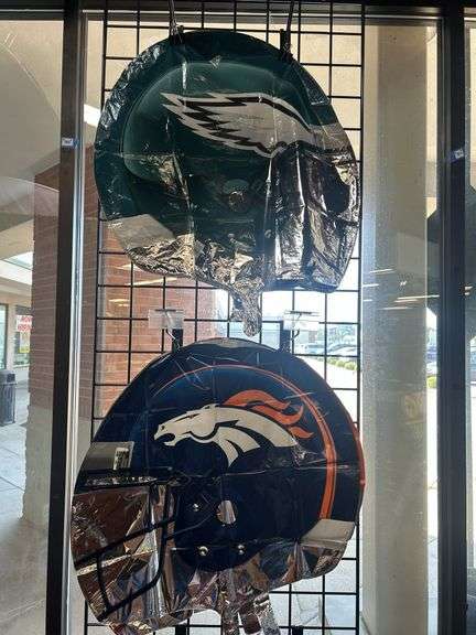 NFL Team Helmet Foil Balloons: Eagles, Broncos, Chiefs
