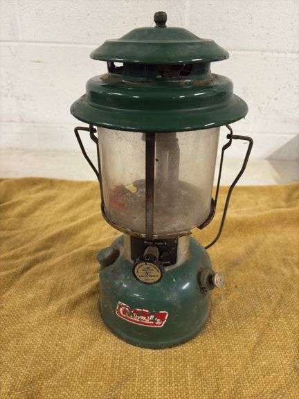 VINTAGE COLEMAN CAMPING LANTERN WITH PYREX GLASS image