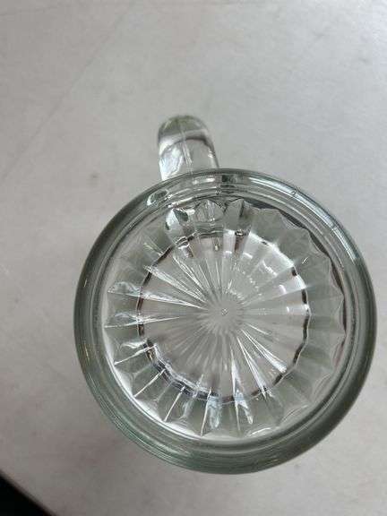 Set of 4 Glass Beer Mugs with Paneled Bases