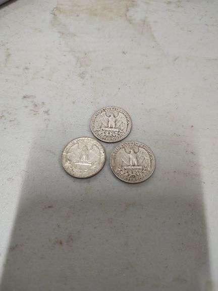 3 SILVER QUARTERS - 1954 - 1960 - 1962