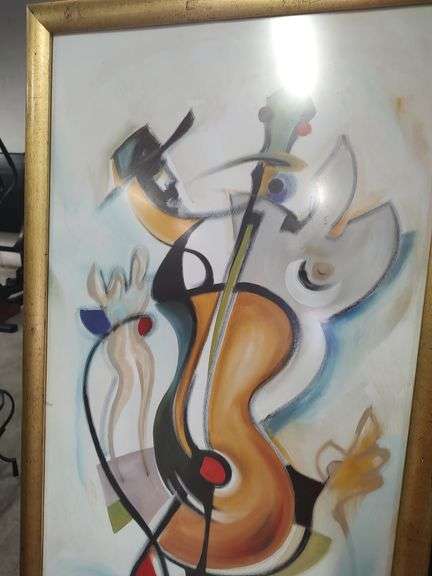 GEE CLEF FRAMED PAINTING - 22X42