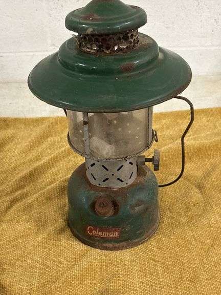 VINTAGE COLEMAN CAMPING LANTERN WITH PYREX GLASS image