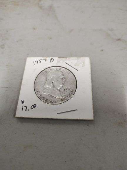1957 D FRANKLIN SILVER HALF DOLLAR image