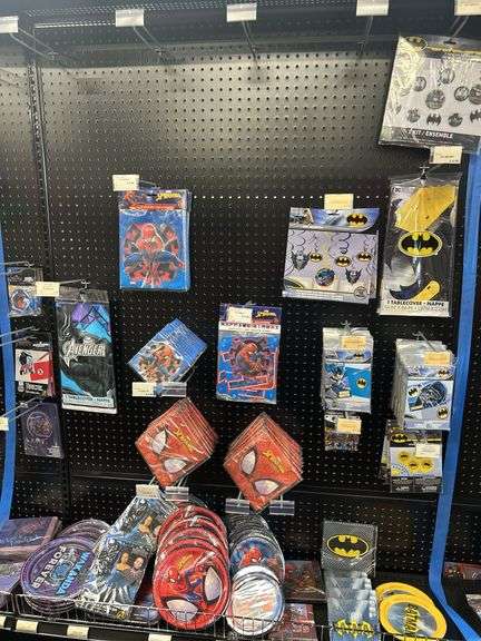 Assorted Character Party Supplies: Spider-Man, Batman, Black Panther, and Avengers image