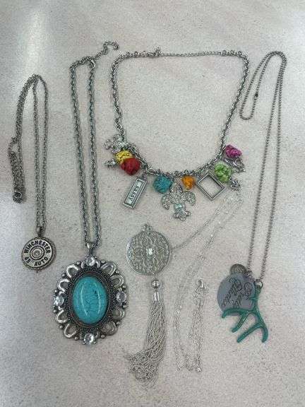 Assorted Necklaces: Turquoise, Winchester Bullet, and More image