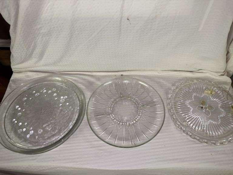 Set of Three Glass Serving Platters