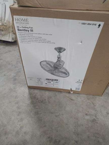 HOME DECORATORS - BENTLEY III 22 INCH CEILING FAN - NEW IN BOX