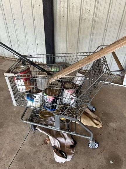Shopping Cart with Paint Cans and Tools image