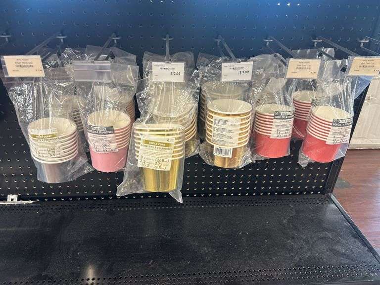 Assorted Party Treat Cups, Scoops, and Decorative Accessories