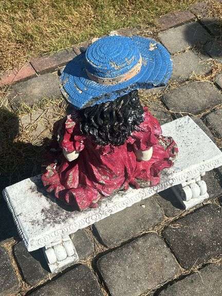Figural Garden Statue - Girl on Bench