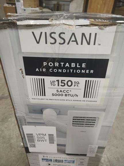 VISSANI 5000 BTU PORTABLE AIR CONDITIONER - 3 IN 1 CLIMATE CONTROL COOL - DEHUMIDIFY AND CURCULATE