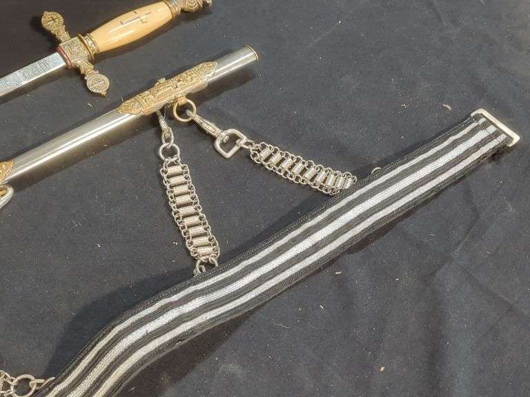 Ornate Ceremonial Sword with Scabbard and Belt