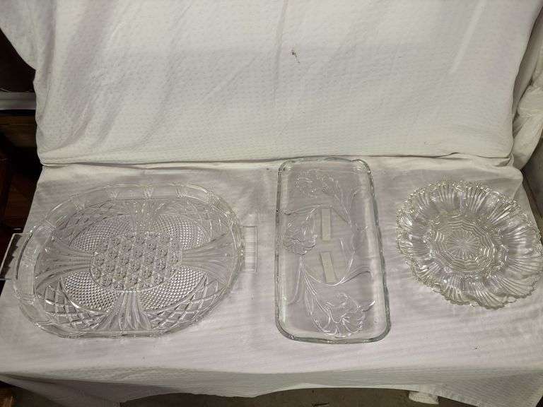 Collection of Three Pressed Glass Serving Dishes