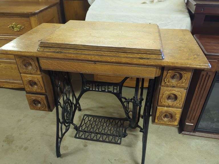 Singer Treadle Sewing Machine with Cabinet
