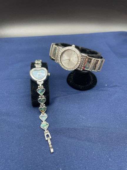 Two Ladies' Fashion Watches: Lexington Heart & Silver-tone Bangle image