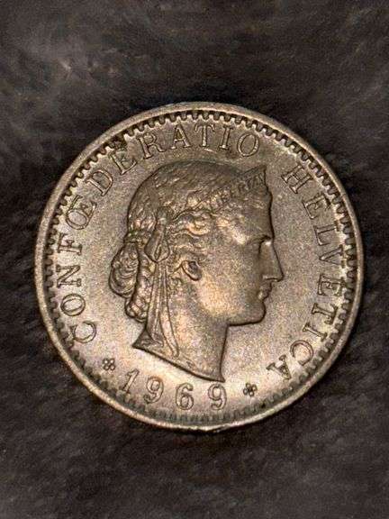 1969 A SWISS 20 RAPPEN COIN image