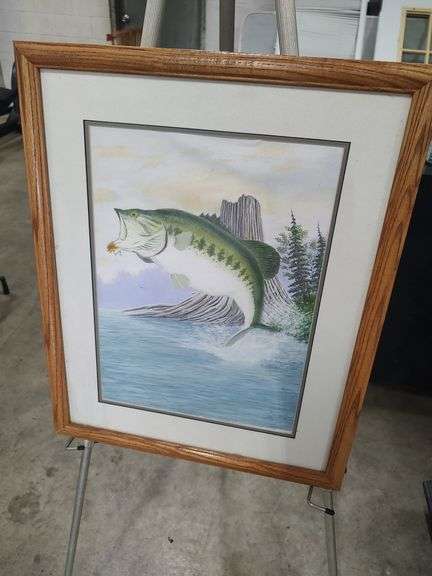 SIGNED J LOGAN BASS PAINTING - 18x22