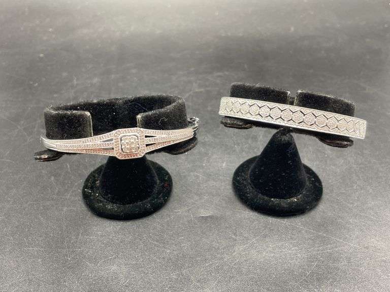 Two Sterling Silver Bangle Bracelets image