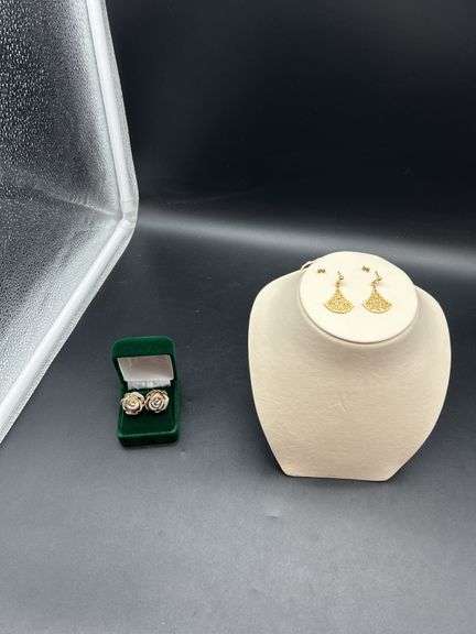 Assorted Gold Tone Earrings and Studs image