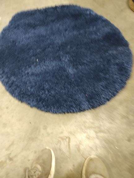 BLUE SHAG 3 FT ROUND RUG
