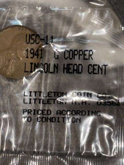 LITTLETON COIN COMPANY IN PLASTIC 1941 LINCOLN HEAD PENNY image