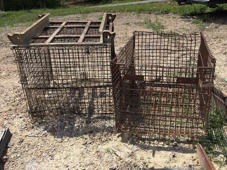 Two Metal Wire Mesh Baskets