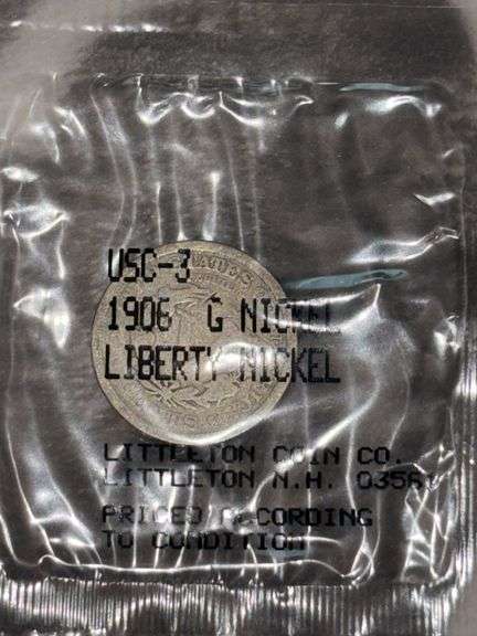 LITTLETON COIN COMPANY IN PLASTIC 1906 LIBERTY NICKLE image