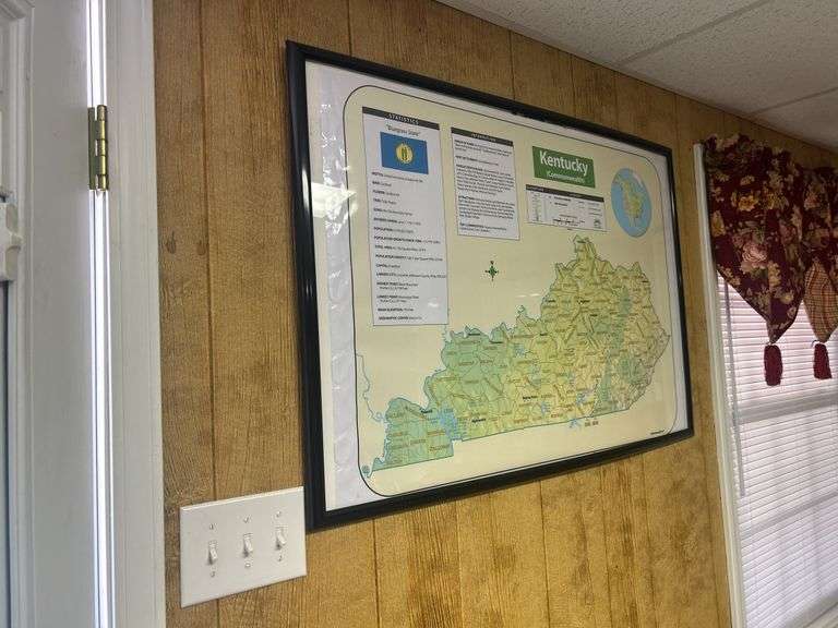 Framed Kentucky Commonwealth Wall Map image