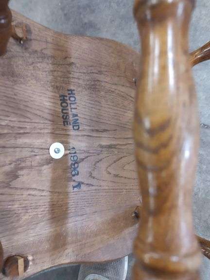 HOLLAND HOUSE SOLID OAK CHAIR WITH CUSHION 19 INCHES FLOOR TO SEAT