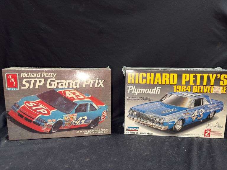 Two Richard Petty Model Car Kits: STP Grand Prix & 1964 Belvedere