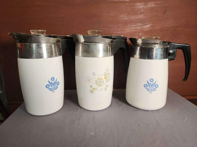Lot of Corning Ware 6-Cup Coffee Percolators image