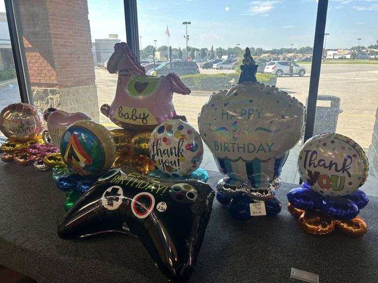 Selection of Assorted Mylar Balloons, Birthday, Thank You, Baby Theme