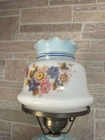 Floral Glass Table Lamp
