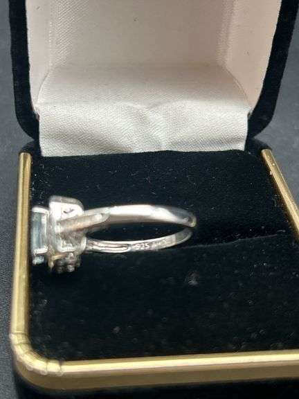 Sterling Silver Ring with Light Blue Stone - Size 6.75 image