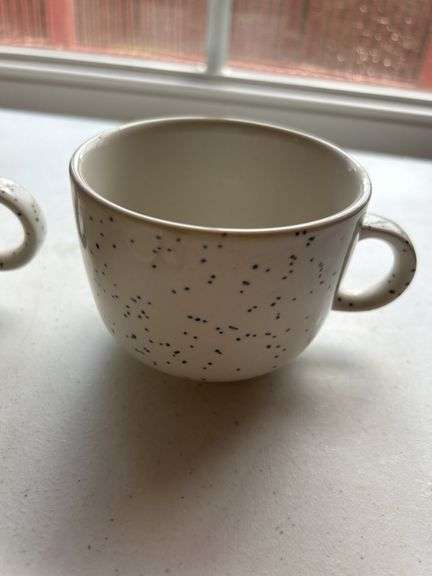 Set of 6 Speckled Ceramic Coffee Mugs