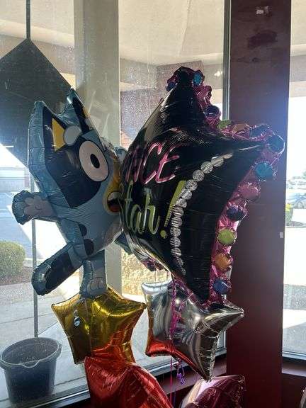 Party Balloon Bouquet with Bluey, Sonic, Dance Star, and Hello Kitty Theme