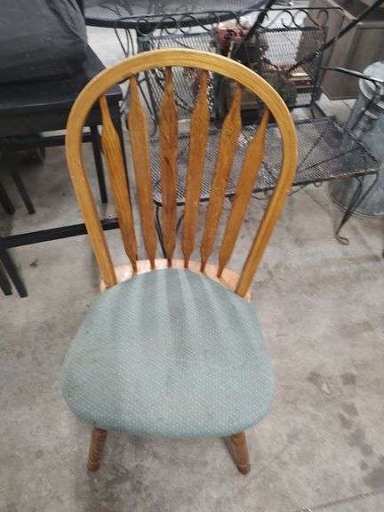 HOLLAND HOUSE SOLID OAK CHAIR WITH CUSHION 19 INCHES FLOOR TO SEAT