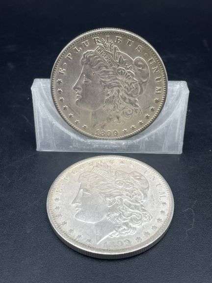 TWO MORGAN SILVER DOLLARS