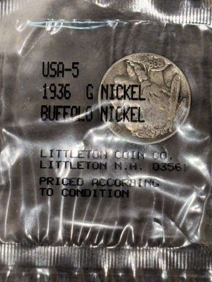 LITTLETON COIN COMPANY IN PLASTIC 1936 BUFFALO NICKLE image