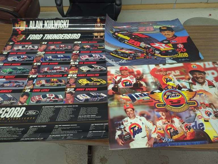 NASCAR Racing Posters: Alan Kulwicki Ford Thunderbird & Tide 10th Anniversary image