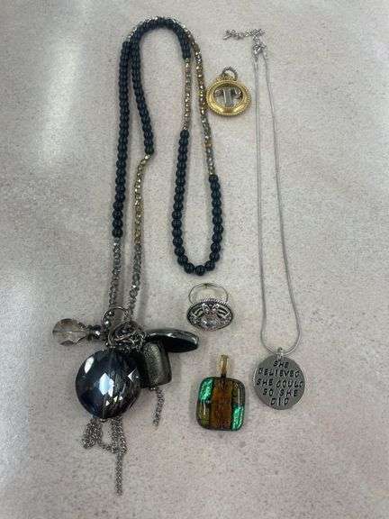 Assorted Costume Jewelry Lot: Necklaces and Ring image