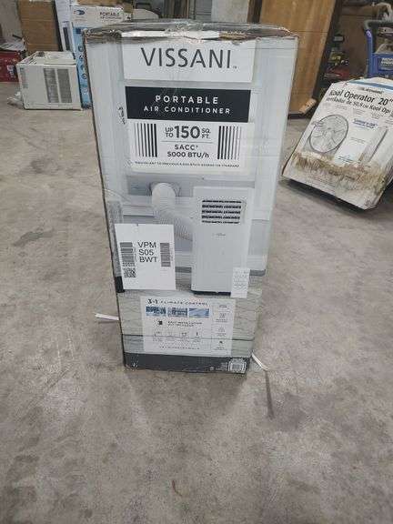 VISSANI 5000 BTU PORTABLE AIR CONDITIONER - 3 IN 1 CLIMATE CONTROL COOL - DEHUMIDIFY AND CURCULATE