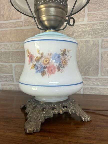 Floral Glass Table Lamp